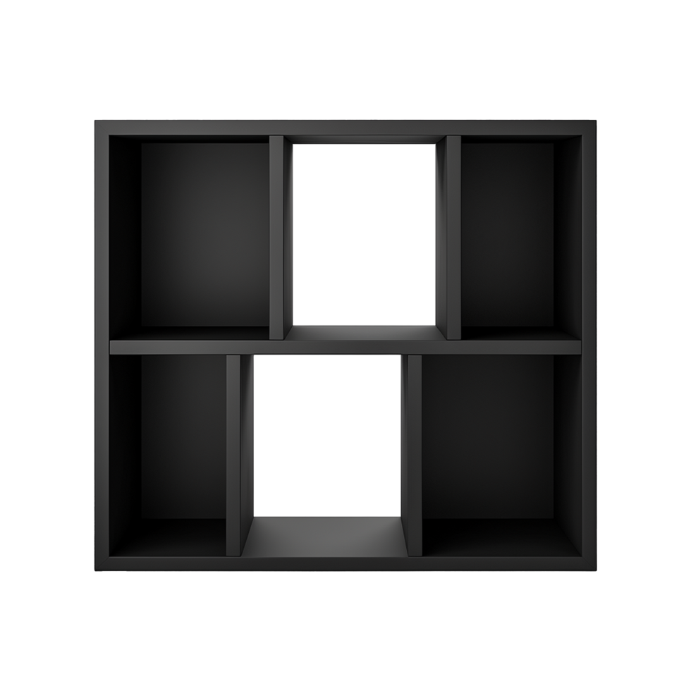 AI generated Elegant Black Cube self isolated on transparent background png
