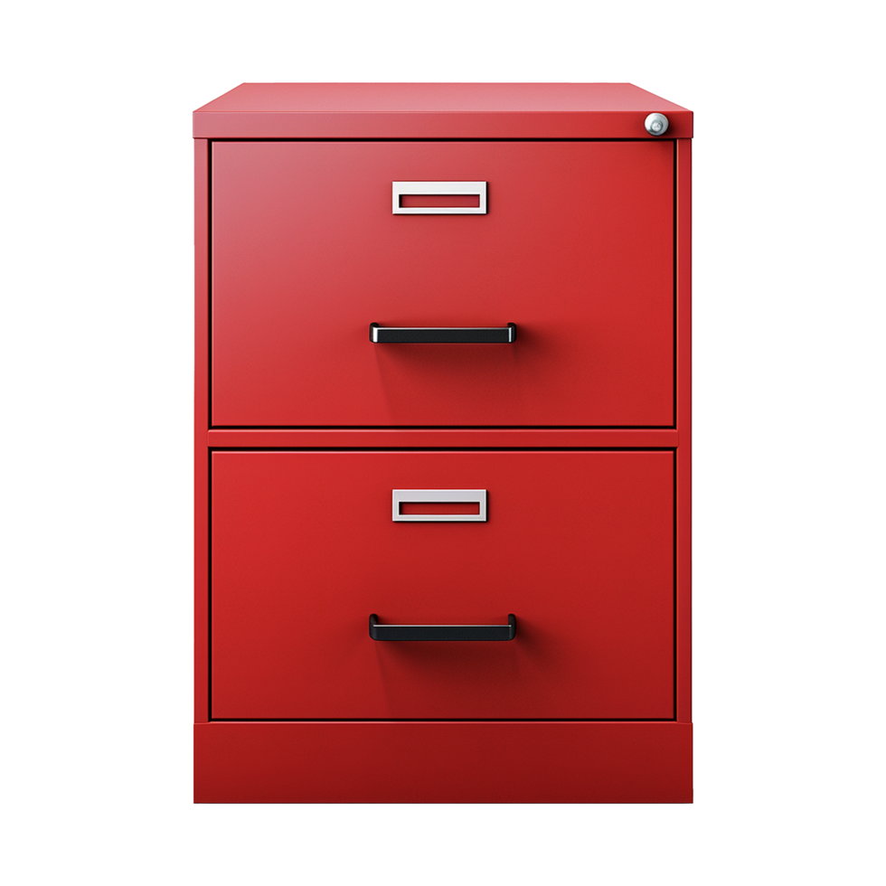 AI generated Red filing cabinet isolated on transparent background png