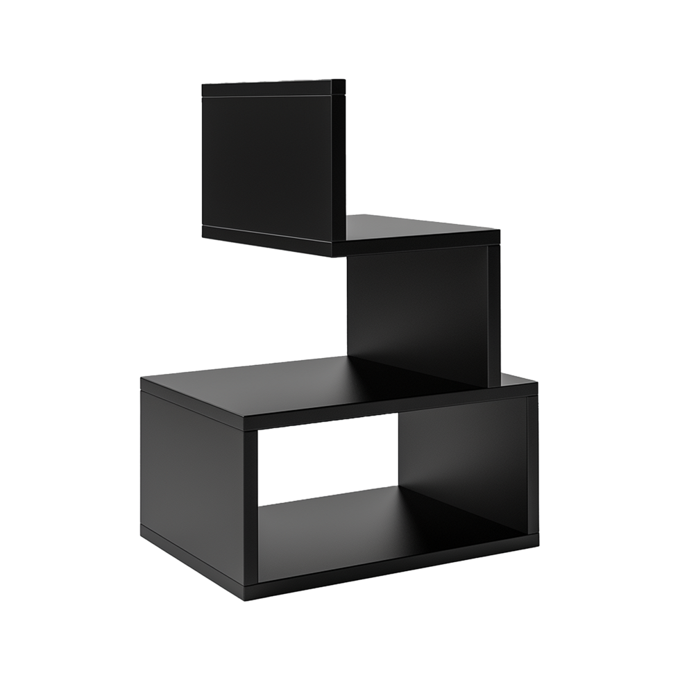AI generated Elegant Black Cube self isolated on transparent background png
