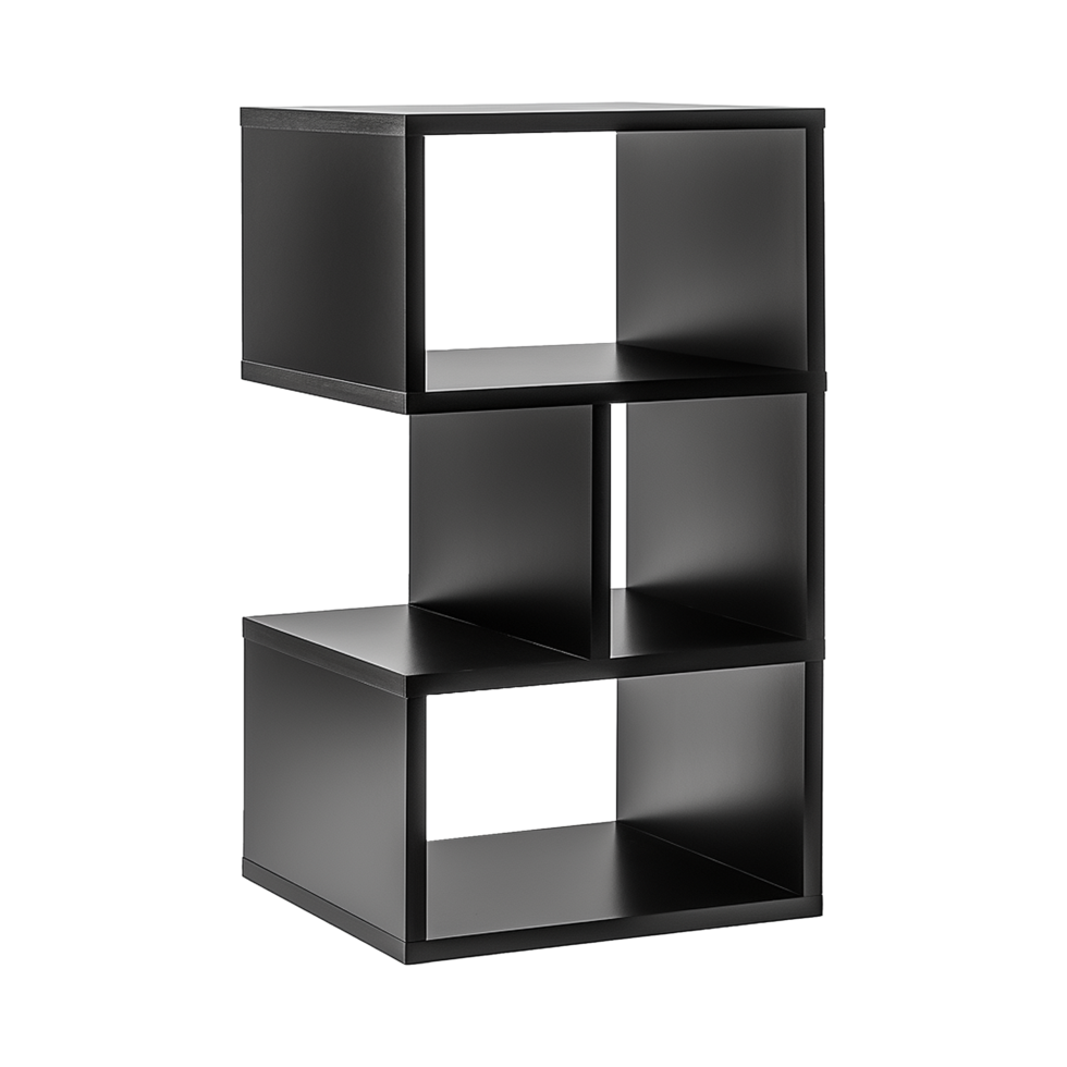 AI generated Elegant Black Cube self isolated on transparent background png