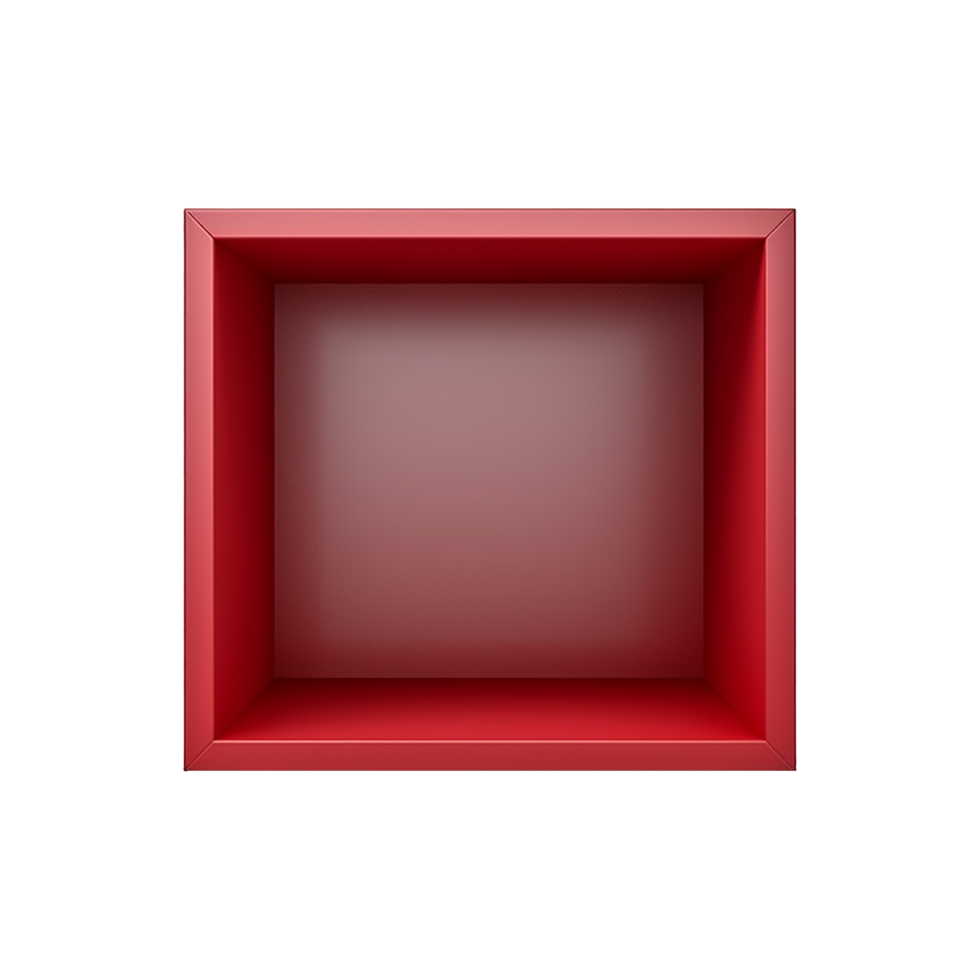 AI generated Elegant red cube self isolated on transparent background png