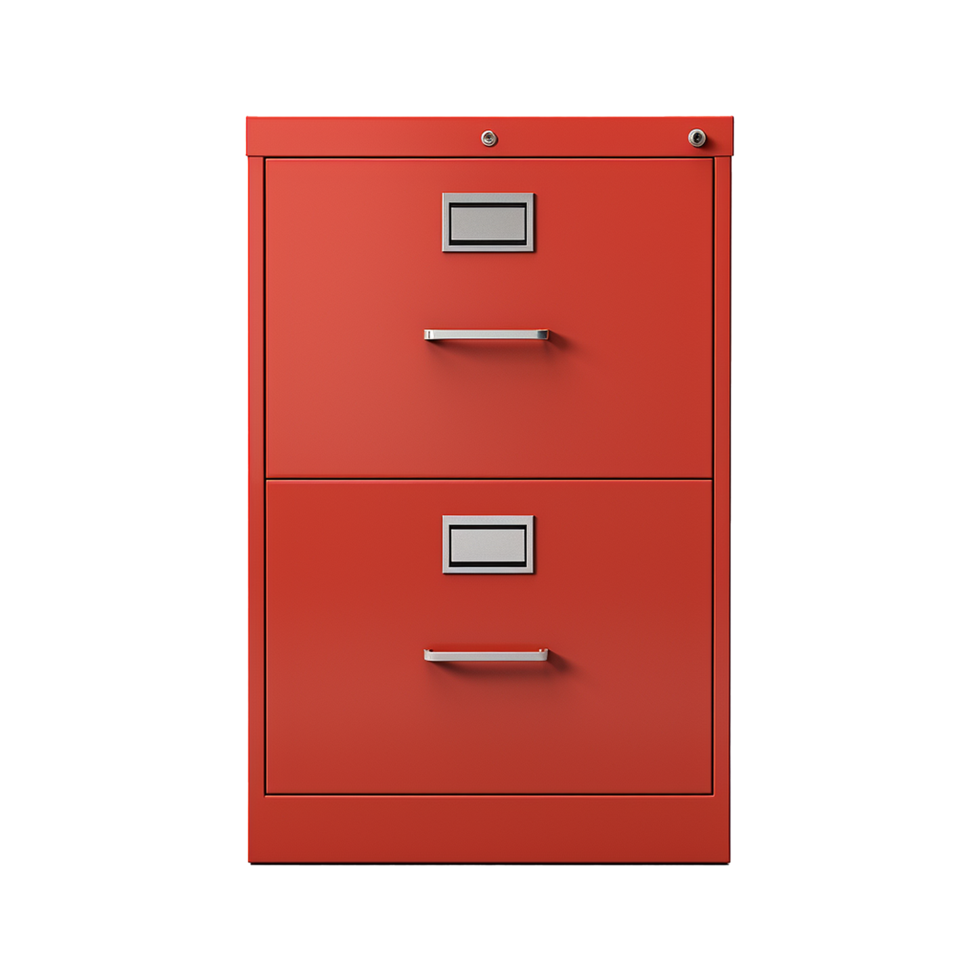 AI generated Red filing cabinet isolated on transparent background png