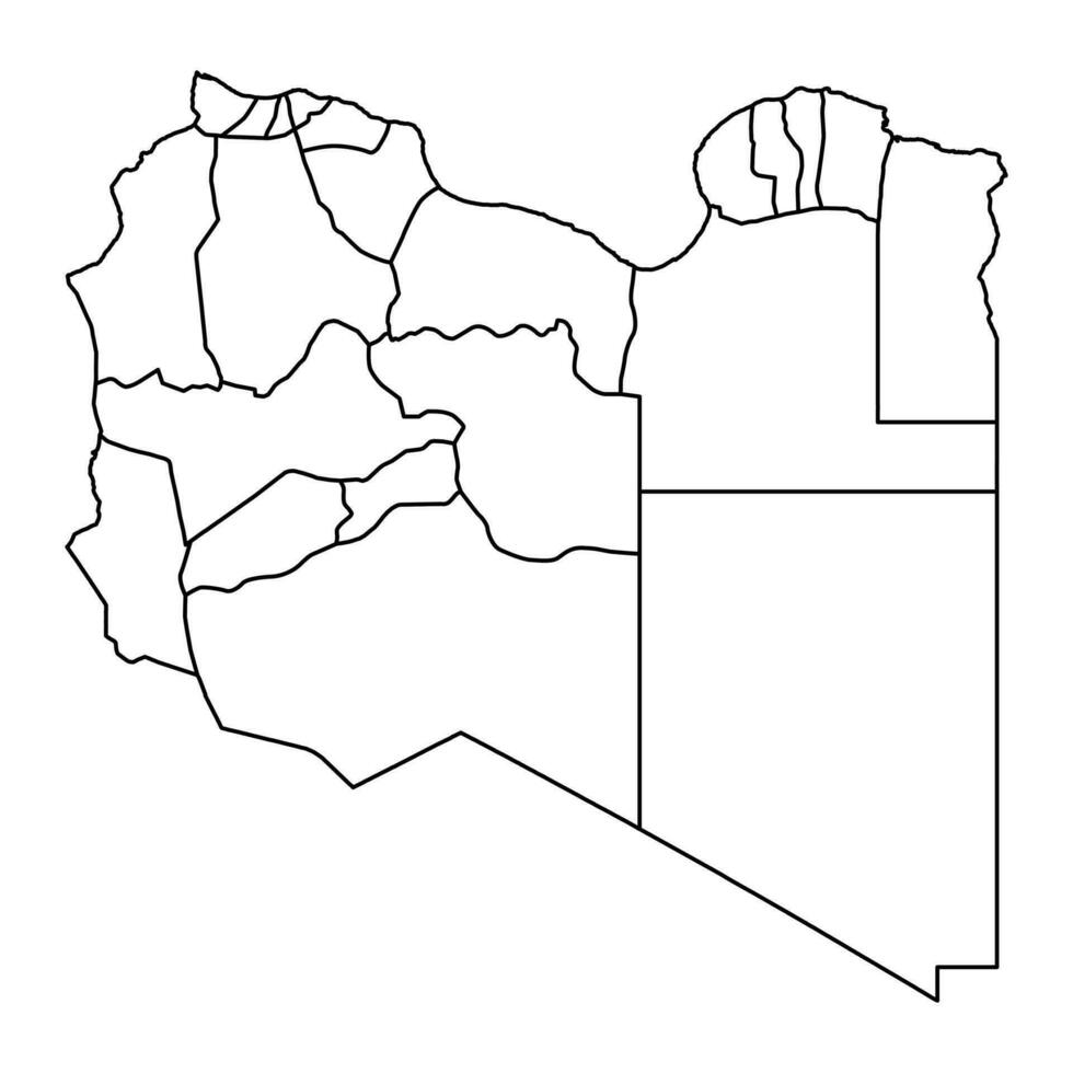 Libya map with administrative divisions. Vector illustration.