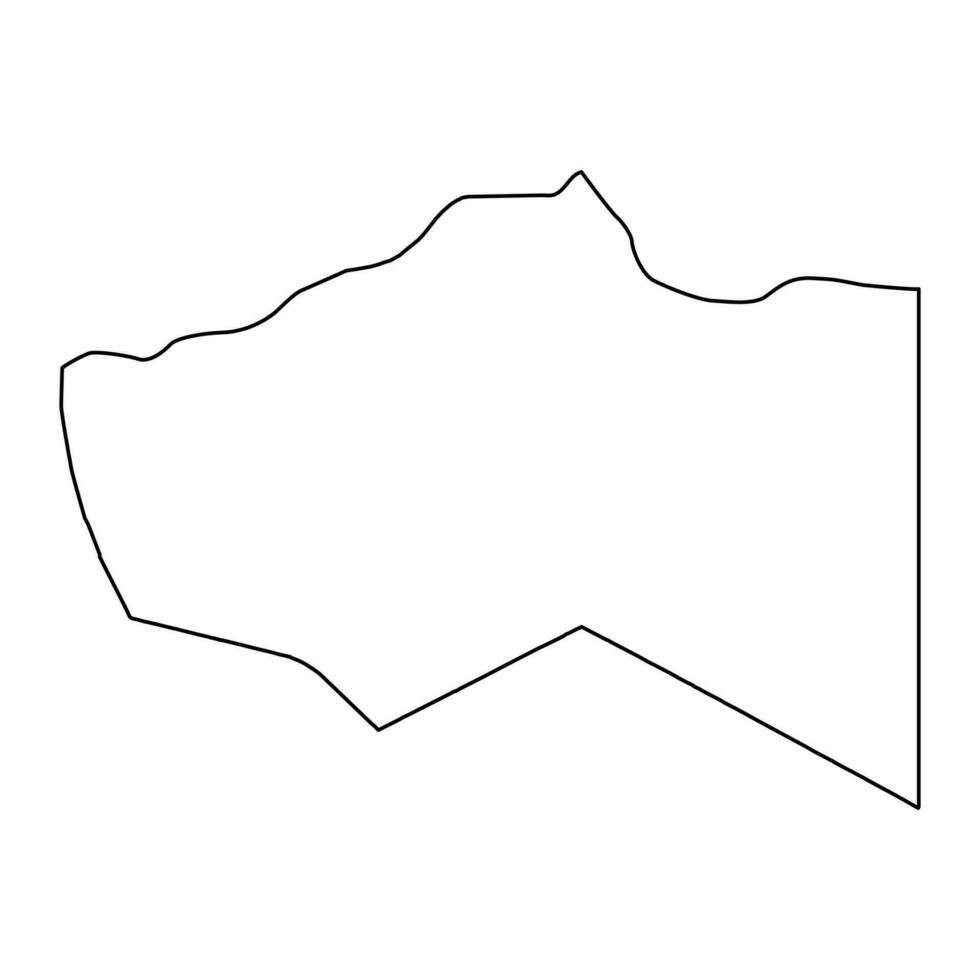 Murzuq district map, administrative division of Libya. Vector illustration.