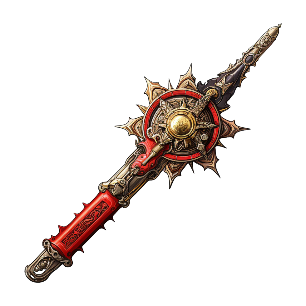 AI generated Morning star weapon isolated on transparent background png