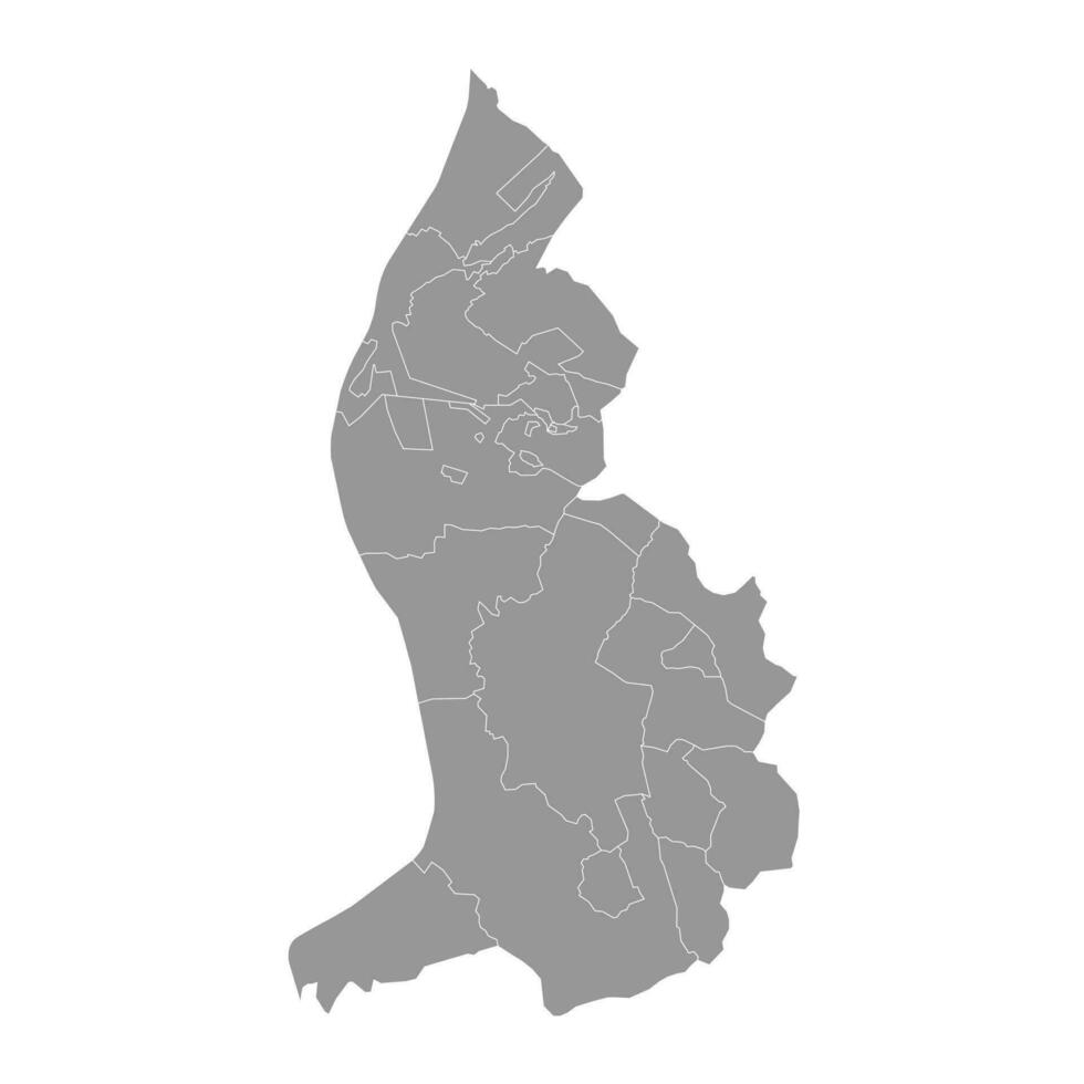 Liechtenstein map administrative divisions. Vector illustration.