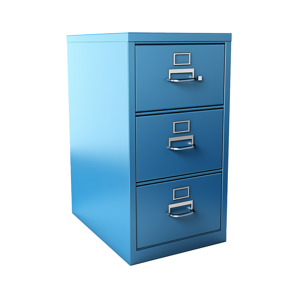 AI generated Blue filing cabinet isolated on transparent background png