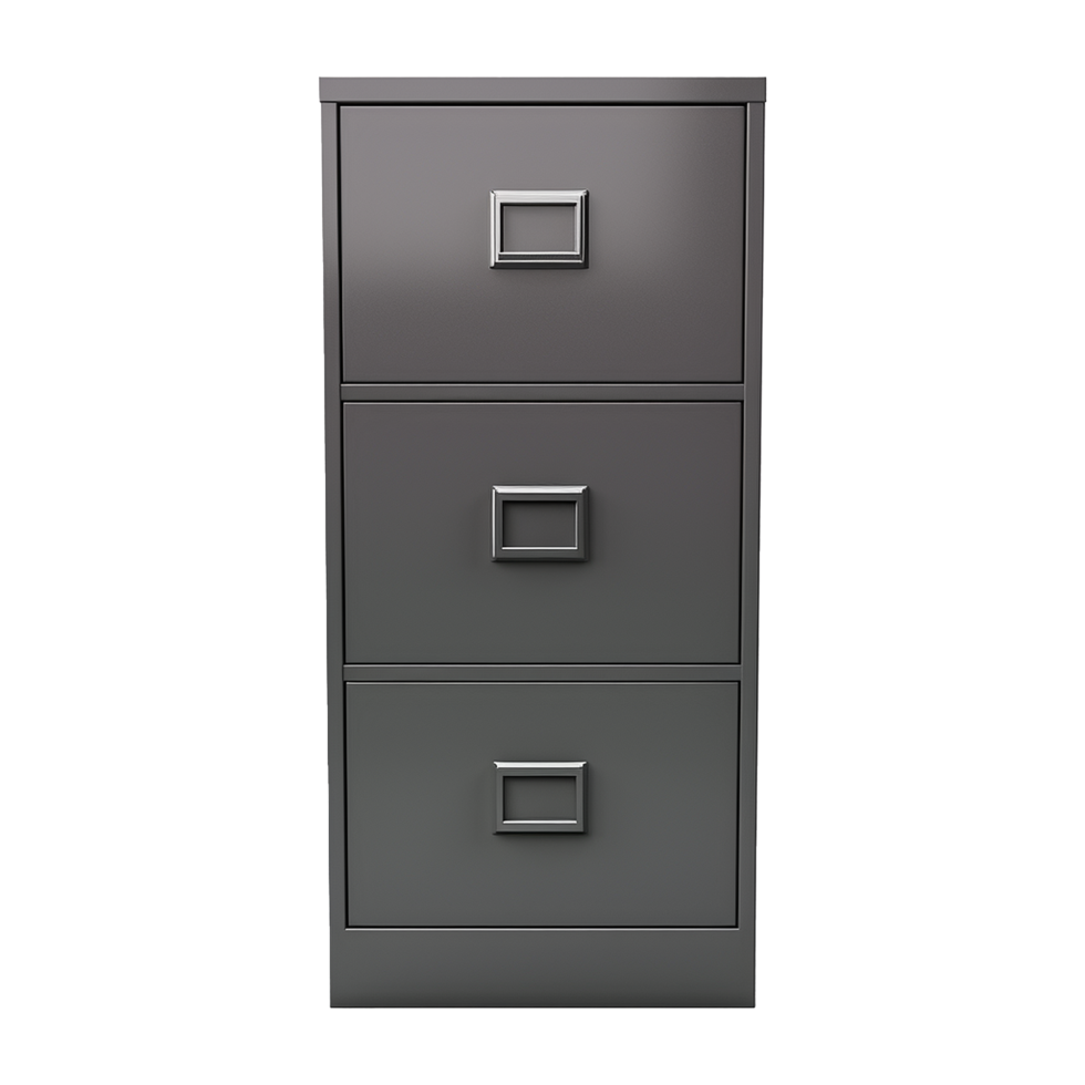 AI generated Gray filing cabinet isolated on transparent background png