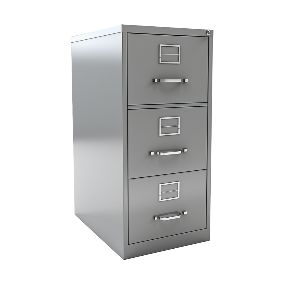 AI generated Gray filing cabinet isolated on transparent background png