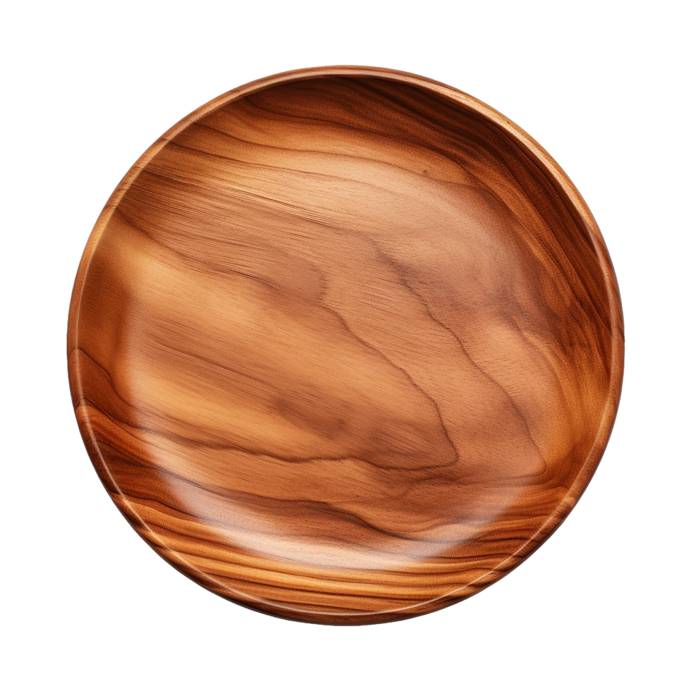 AI generated Wooden plate isolated on Transparent background png