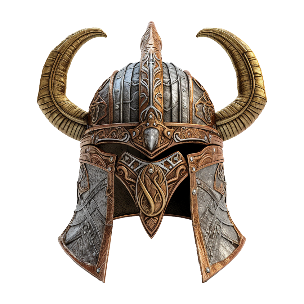 AI generated Viking helmet isolated on transparent background png