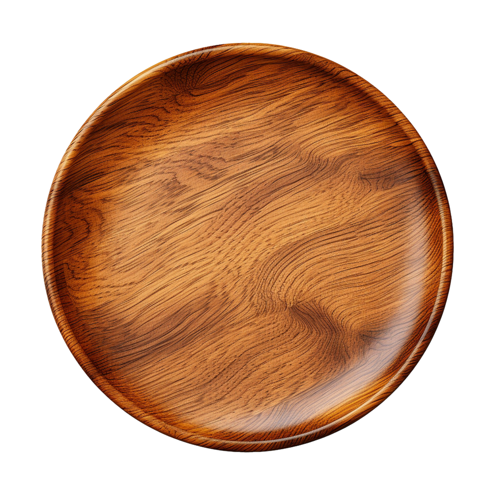 AI generated Wooden plate isolated on Transparent background png