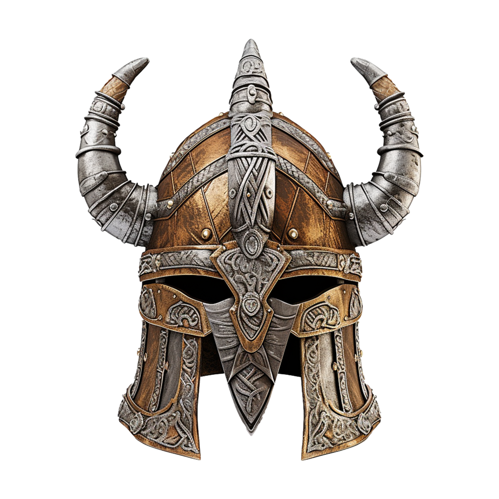 AI generated Viking helmet isolated on transparent background png