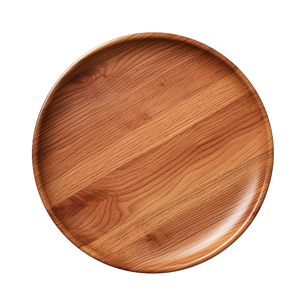 AI generated Wooden plate isolated on Transparent background png