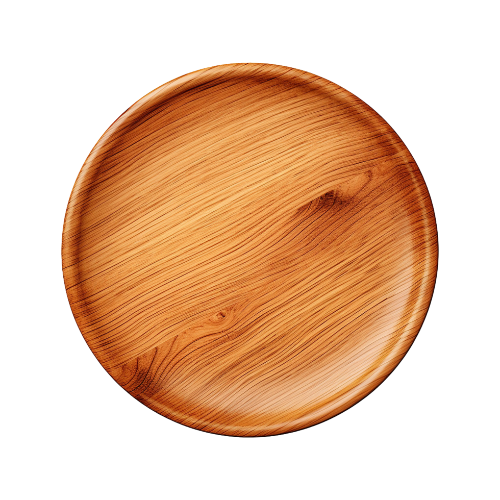 AI generated Wooden plate isolated on Transparent background png