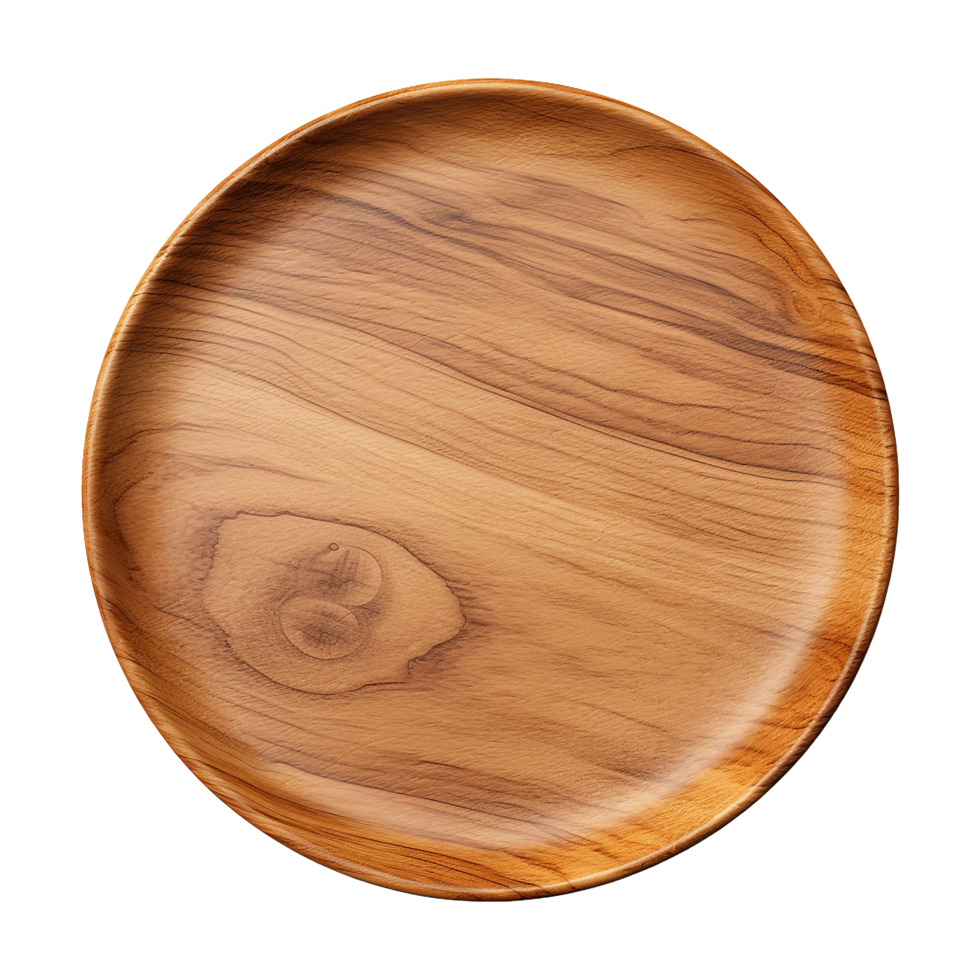 AI generated Wooden plate isolated on Transparent background png