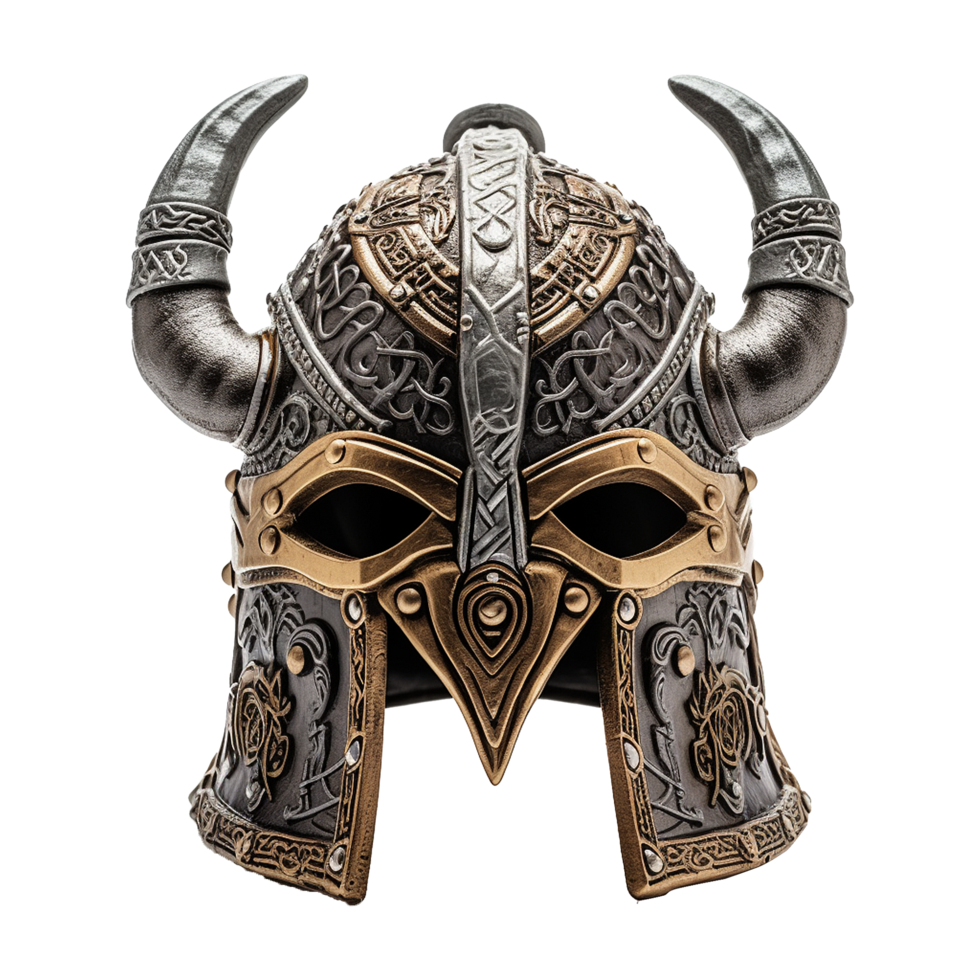 AI generated Viking helmet isolated on transparent background png