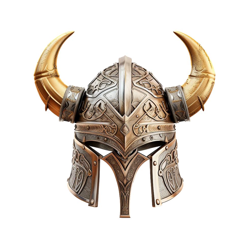 AI generated Viking helmet isolated on transparent background png