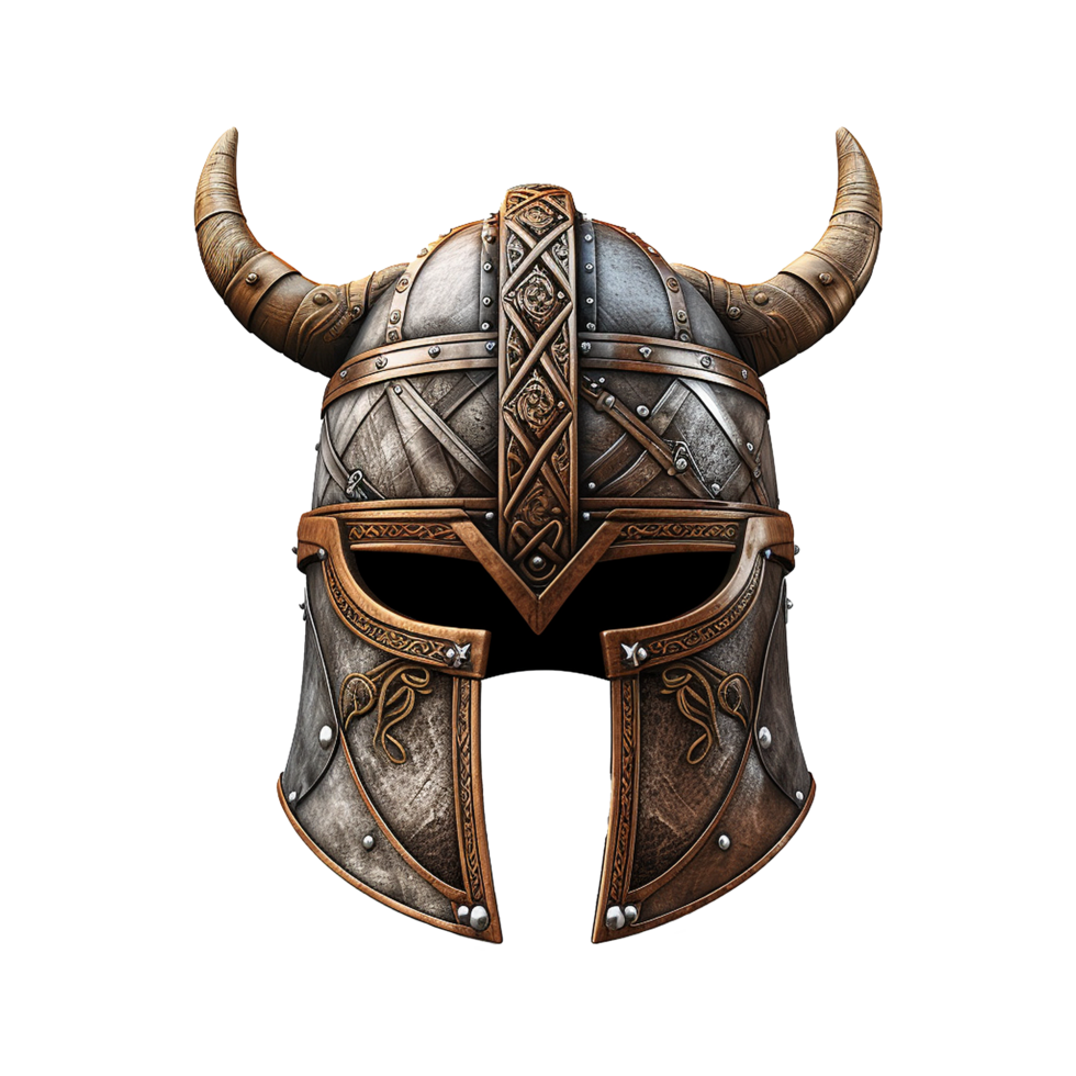 AI generated Viking helmet isolated on transparent background png