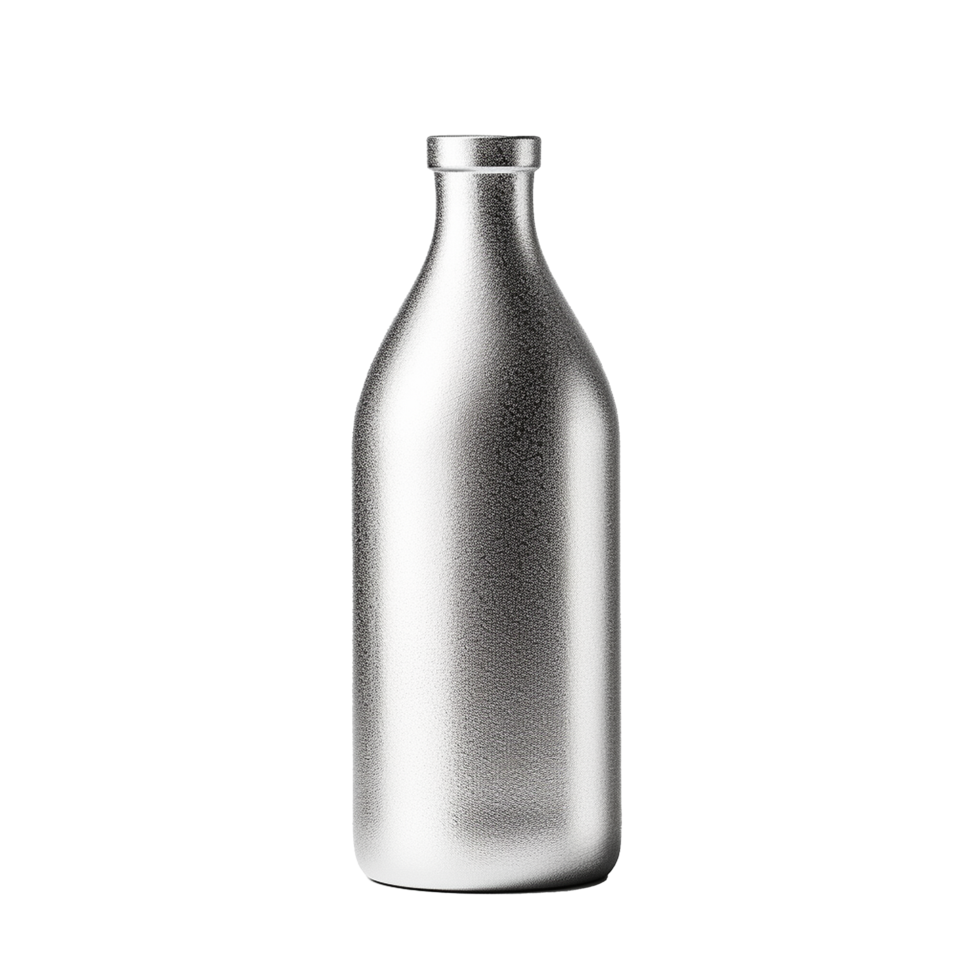 AI generated Silver bottle png isolated on transparent background