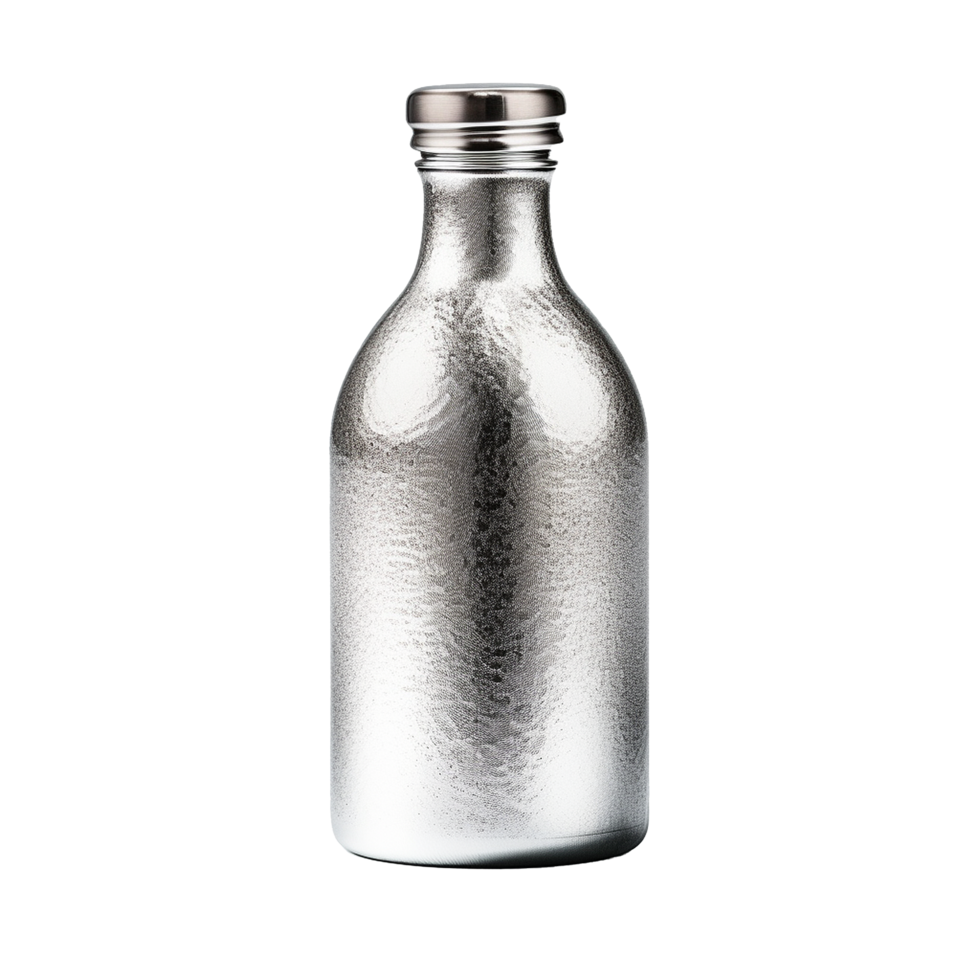 AI generated Silver bottle png isolated on transparent background