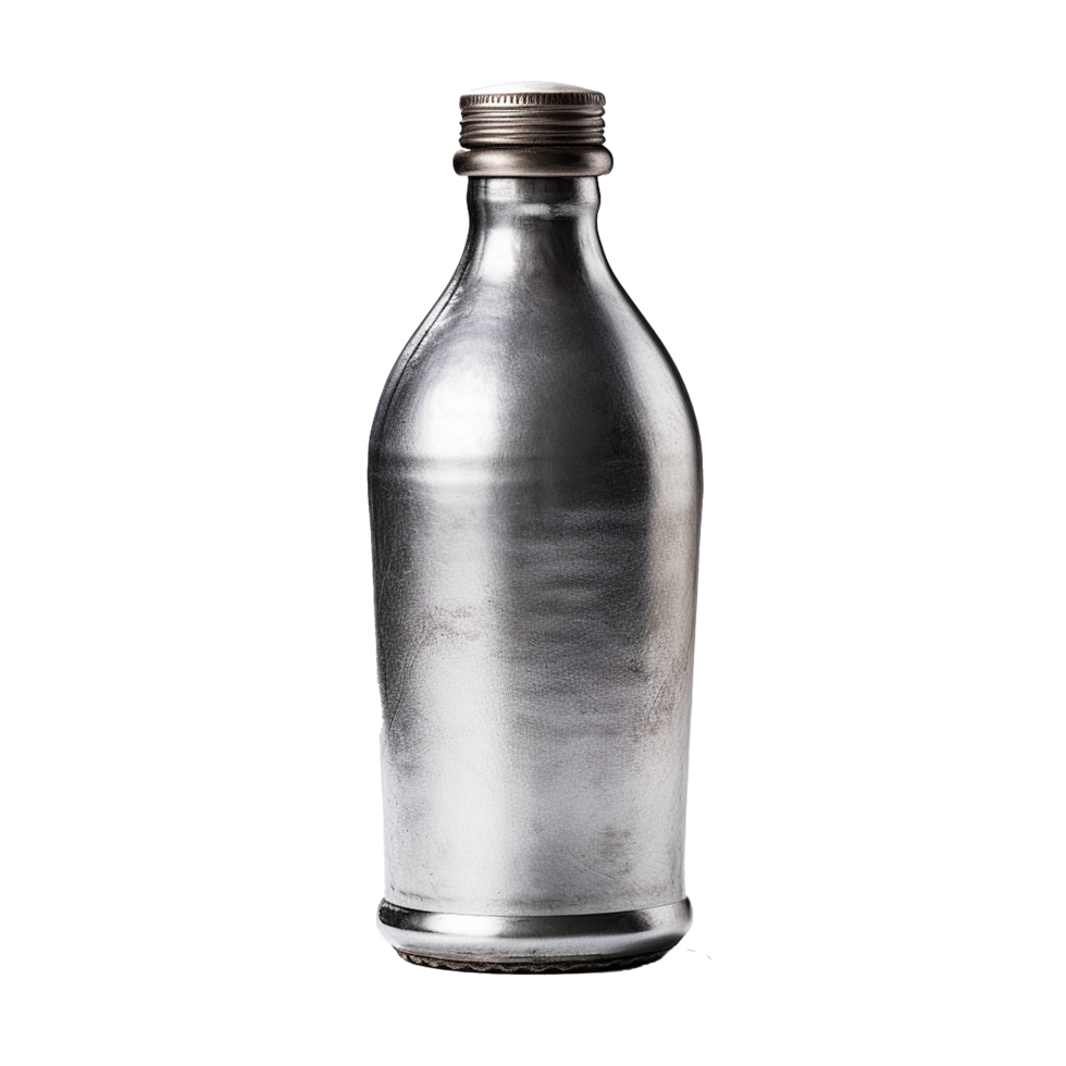 AI generated Silver bottle png isolated on transparent background