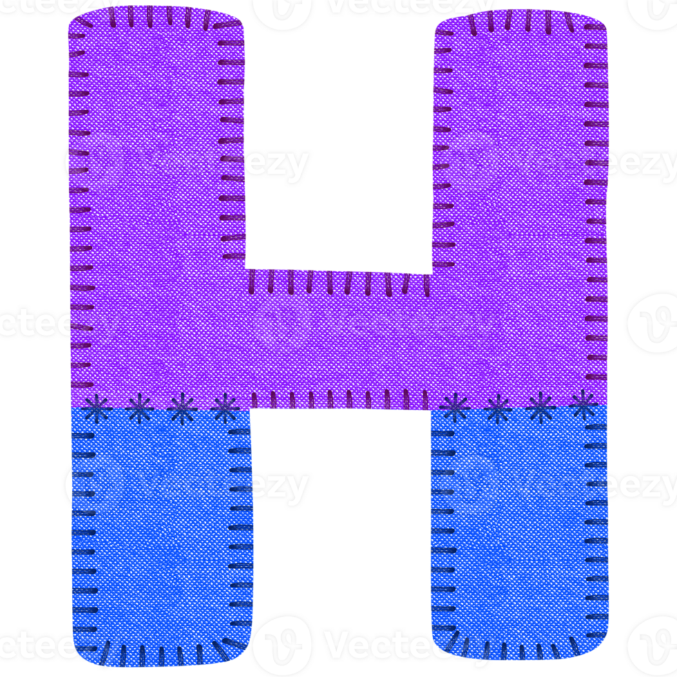 Fabric Alphabet Letter H png