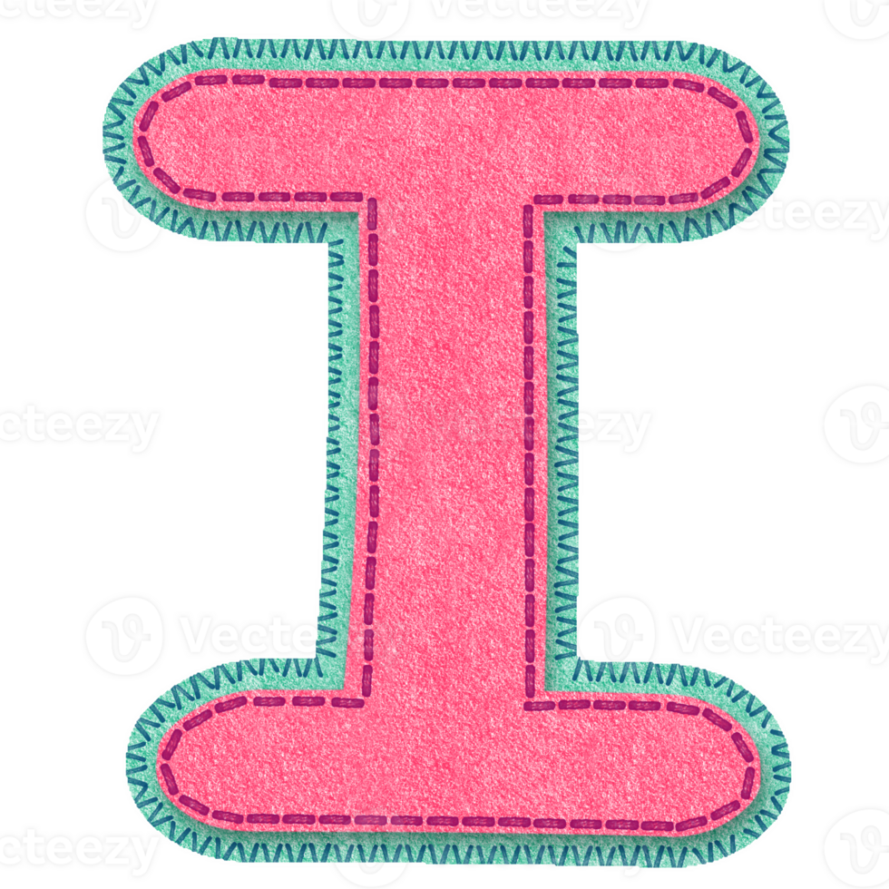 Fabric Alphabet Letter I png