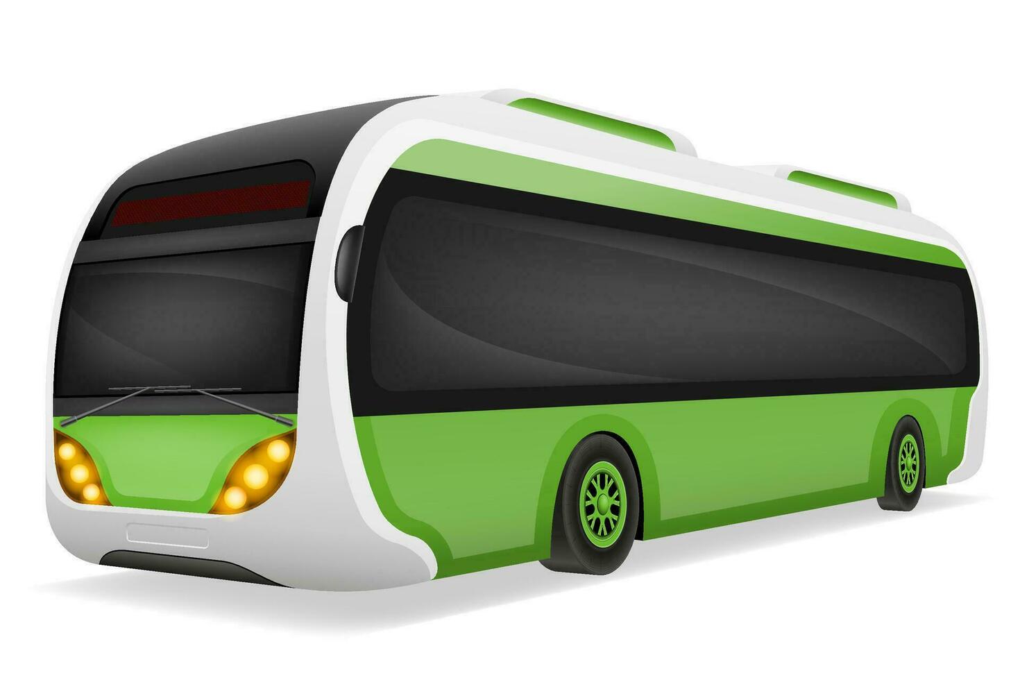 ecological city bus powered by electric energy vector illustration isolated on white background