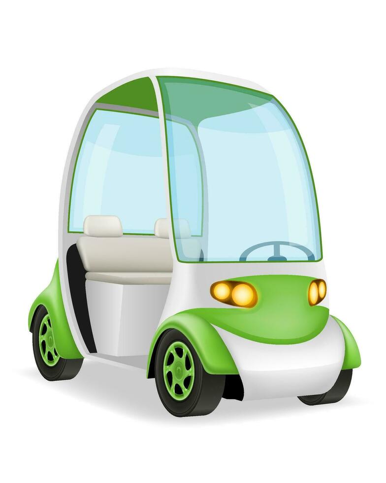 ecological city car powered by electric energy vector illustration isolated on white background