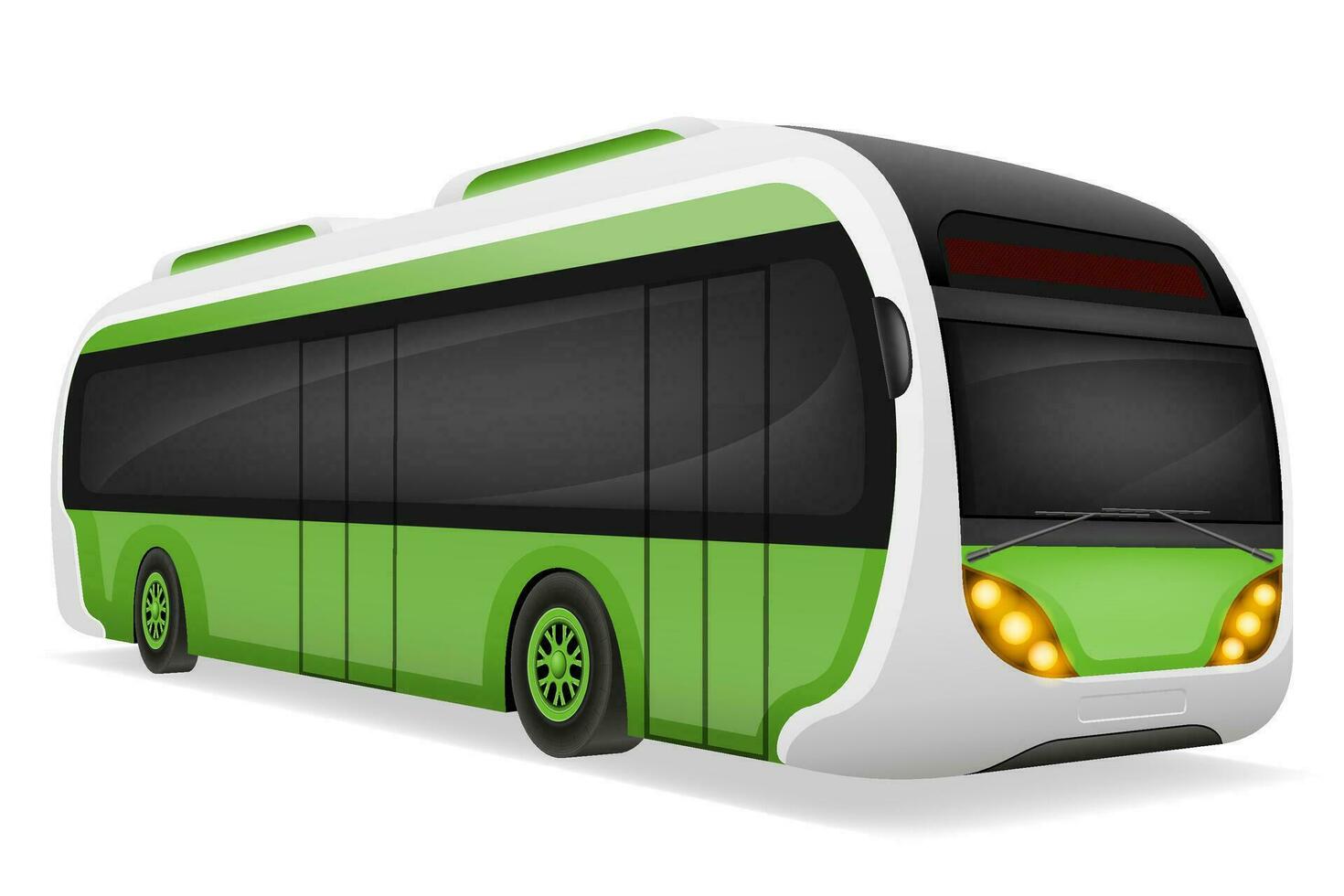 ecological city bus powered by electric energy vector illustration isolated on white background