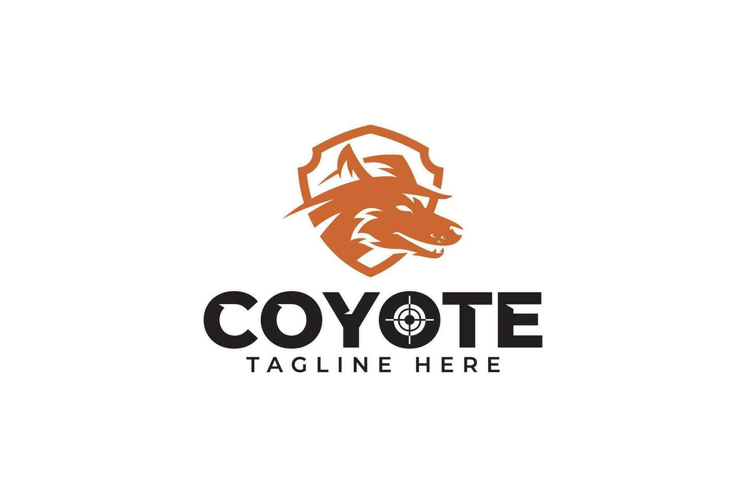 coyote with cowboy hat logo design for hunting outdoor sport club vector