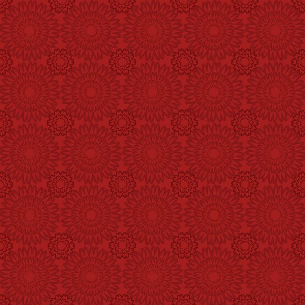 Red flowers petal vector illustration pattern background isolated on square red wallpaper template. Asian oriental lunar chinese new year vibes.Poster, cards, and banner social media backdrop prints.