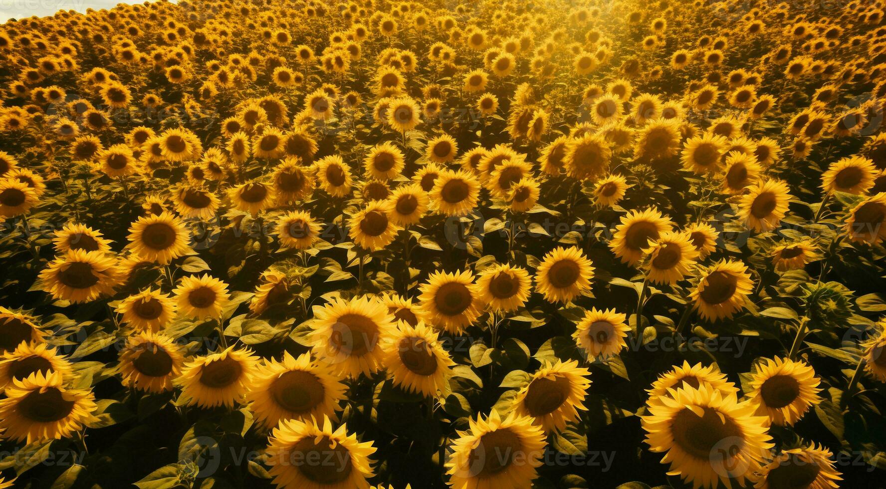 AI generated background of sunflowers, sunflower field background, sunflower field in summer, sunflower wallpaper photo