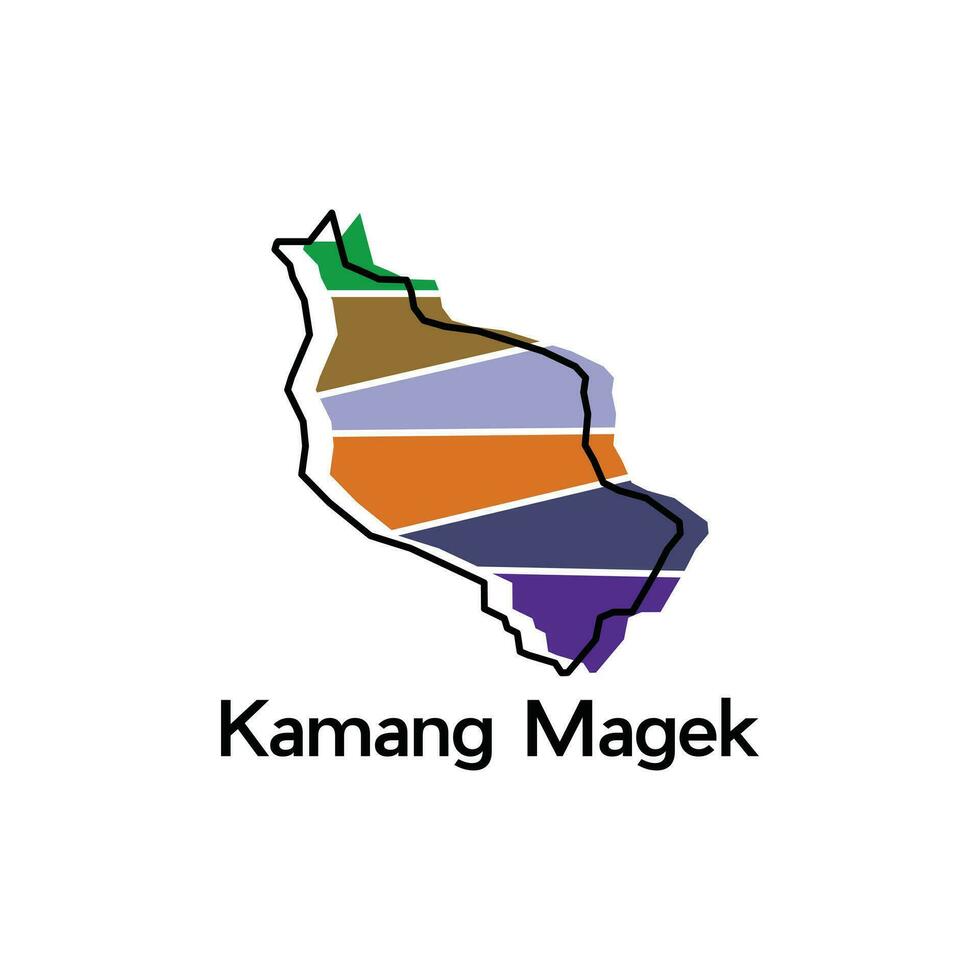 map City of Kamang Magek vector design template, national borders map of Indonesia country illustration design