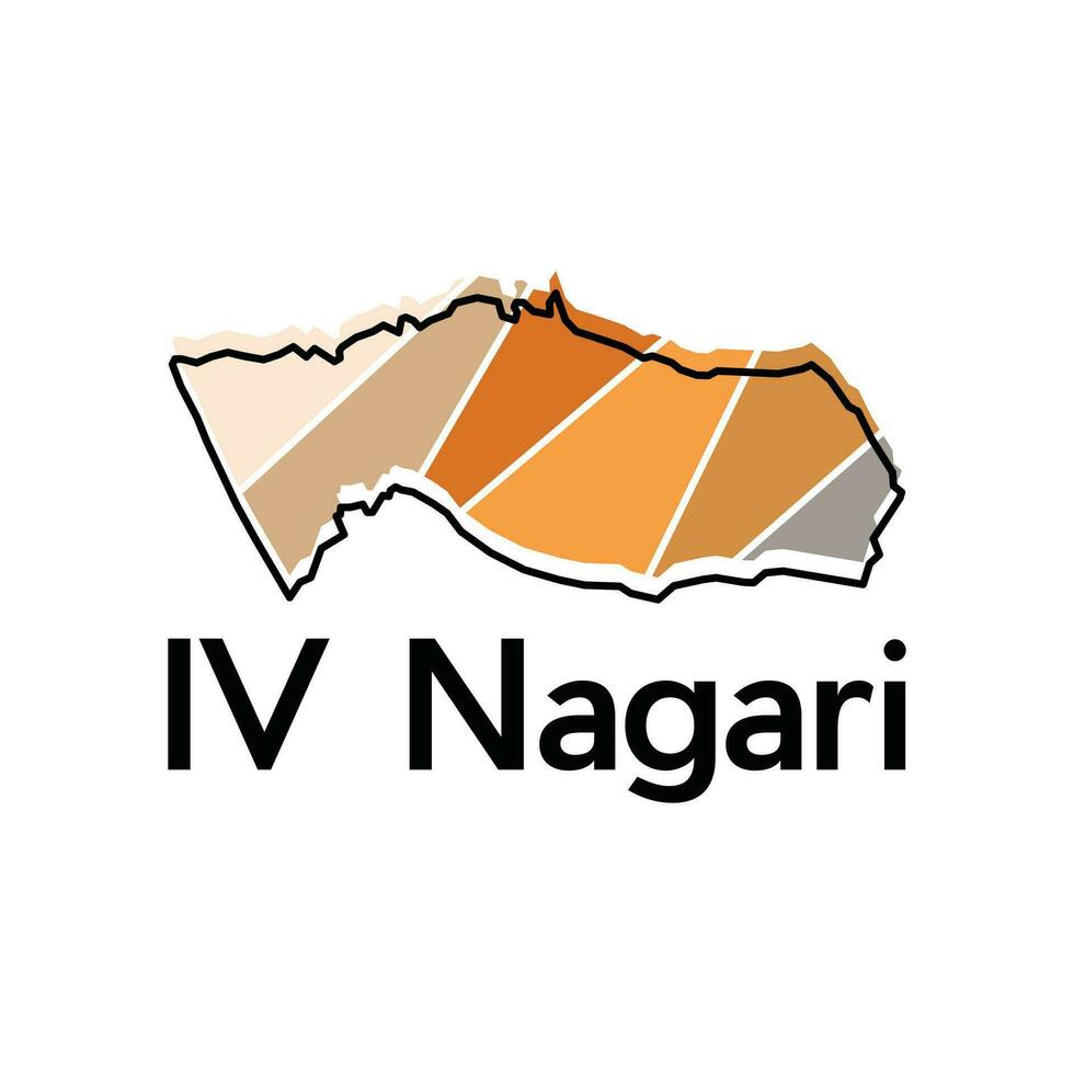 map City of Iv Nagari vector design template, national borders map of Indonesia country illustration design