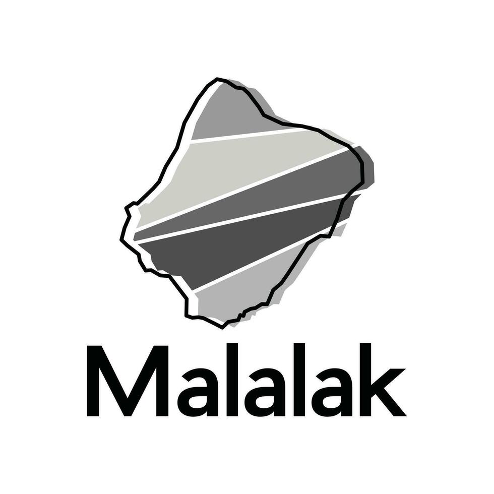 mapa ciudad de malalak vector diseño plantilla, nacional fronteras mapa de Indonesia país ilustración diseño
