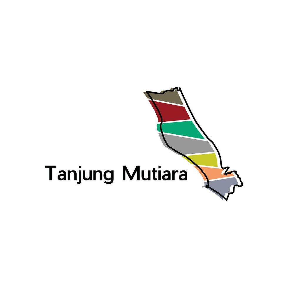 map City of Tanjung Mutiara vector design template, national borders map of Indonesia country illustration design