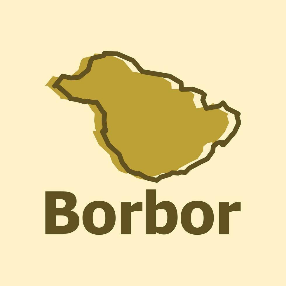 map of Borbor vector design template, national borders map of Indonesia country illustration design