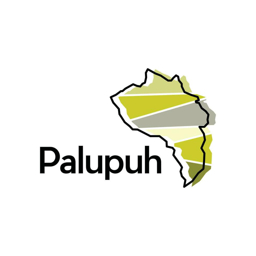 map City of Palupuh vector design template, national borders map of Indonesia country illustration design