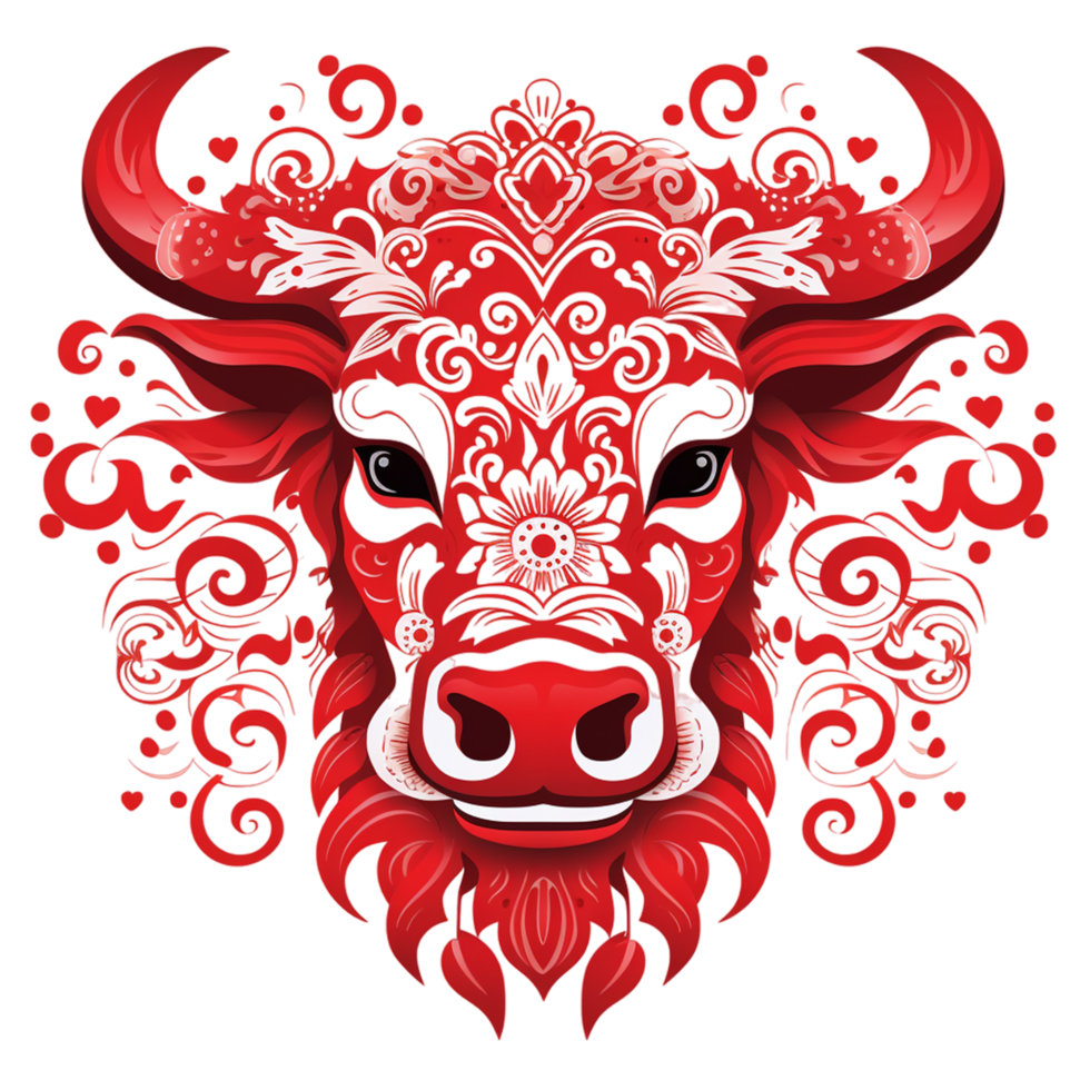 AI generated Year Of The Ox Traditional Template Chinese New Year png