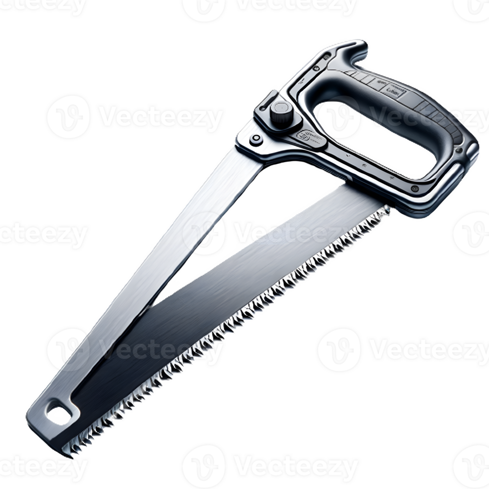 AI generated Isolated Hacksaw hardware tool on a transparent background, PNG File Format