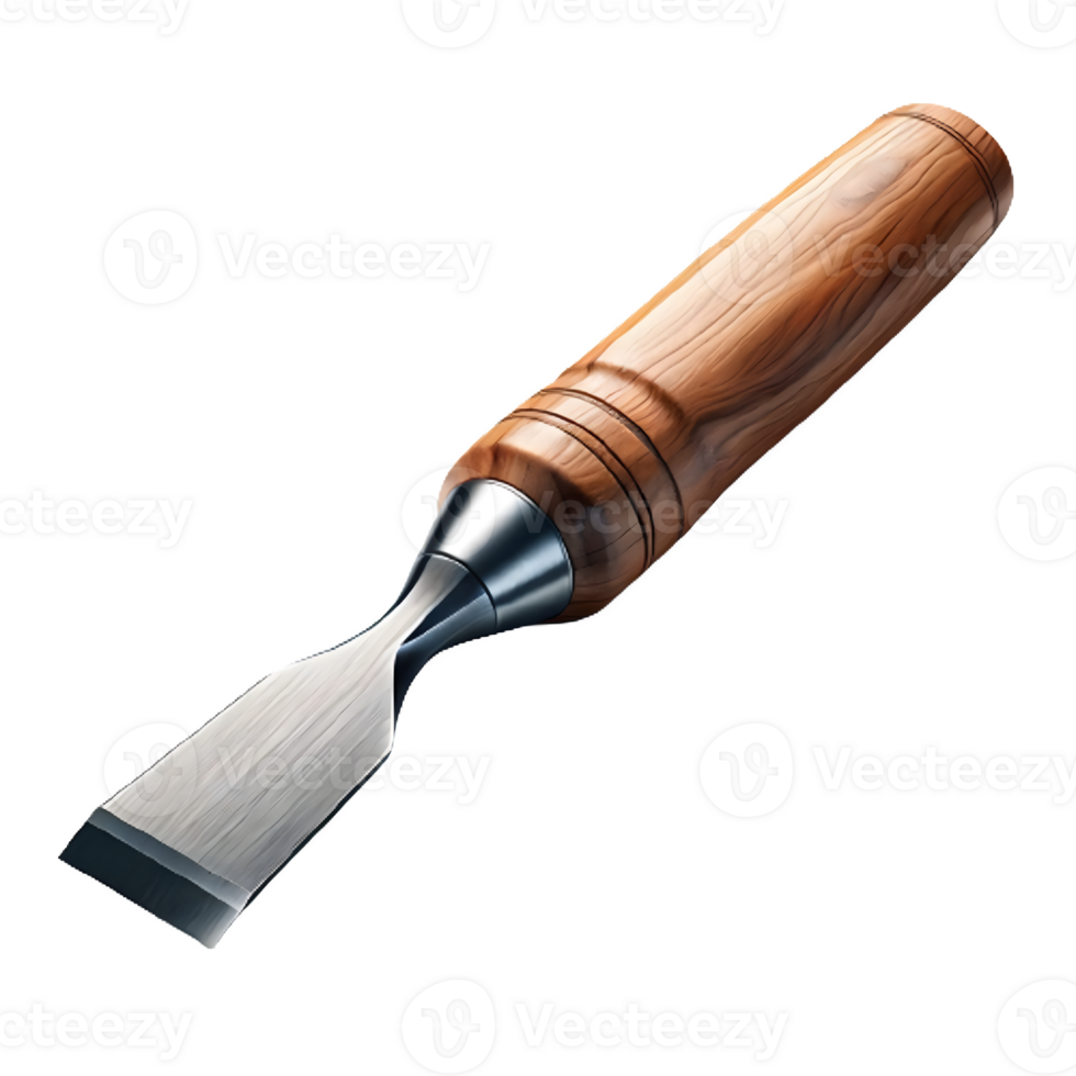 AI generated Isolated Wood Chisel hard ware tool on a transparent background, PNG File Format