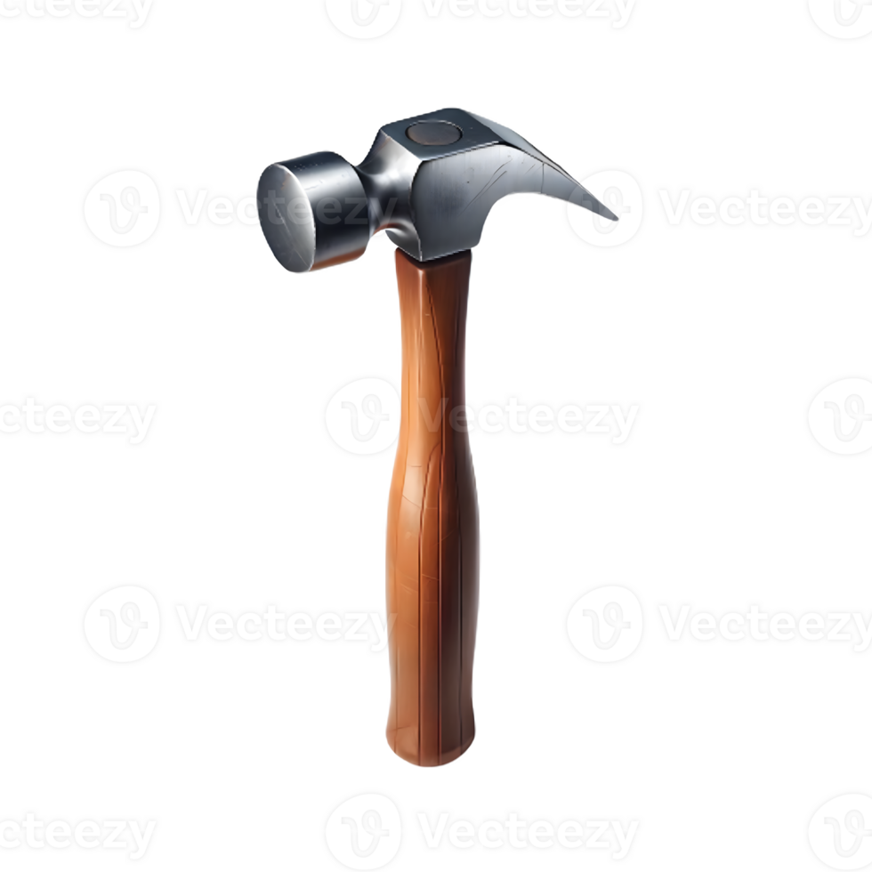 AI generated Isolated Ball Peen Hammer hardware tool on a transparent background, PNG File Format