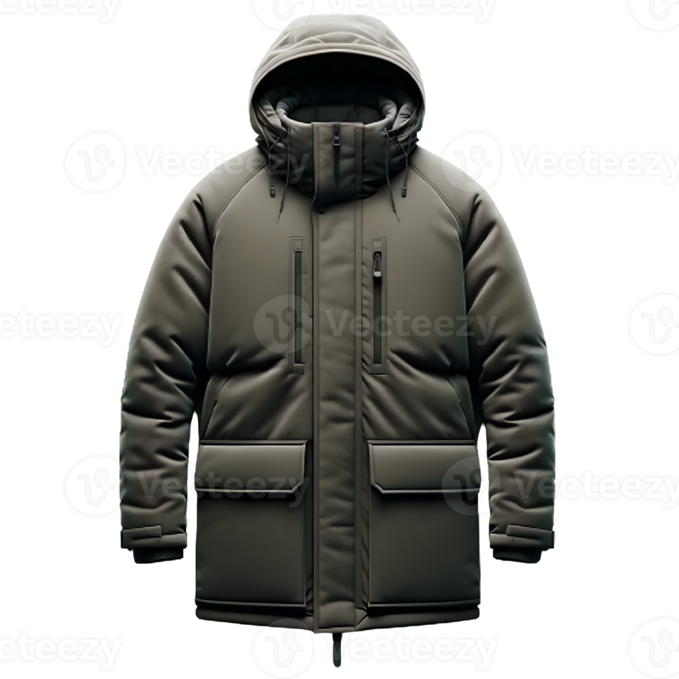 AI generated Isolated parka clothing item on a transparent background, PNG File Format