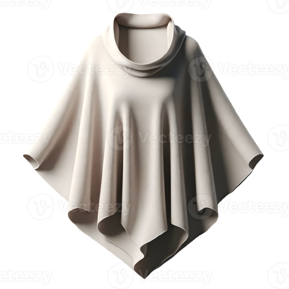 AI generated Isolated poncho clothing item on a transparent background, PNG File Format