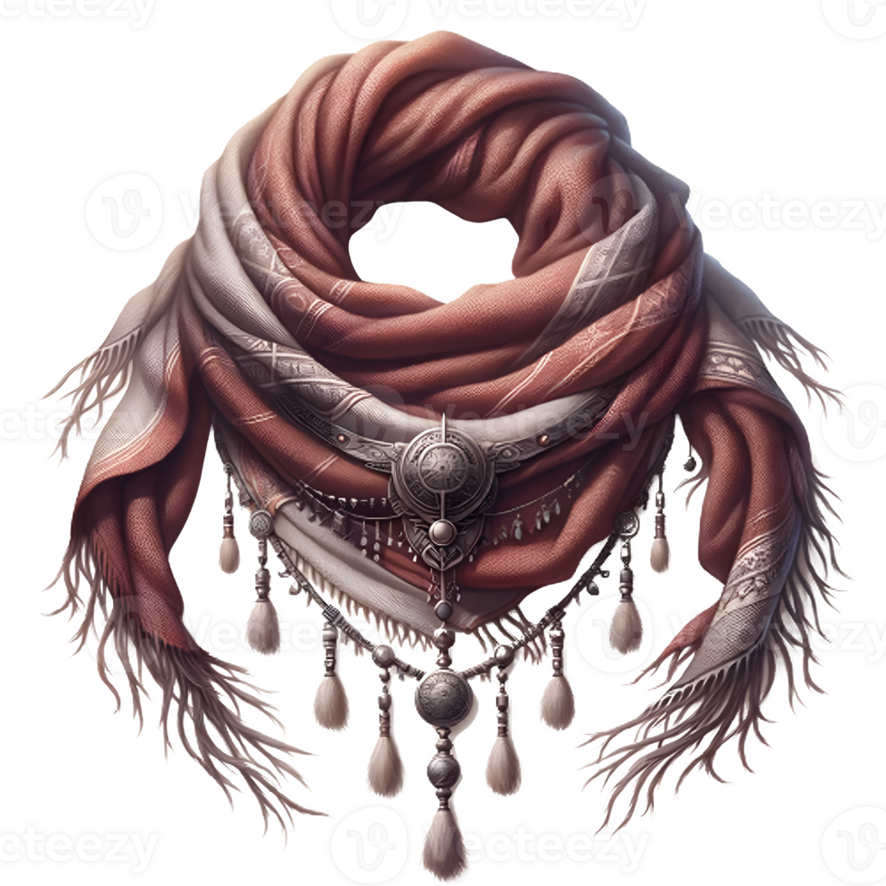 AI generated Isolated Scarf clothing item on a transparent background, PNG File Format