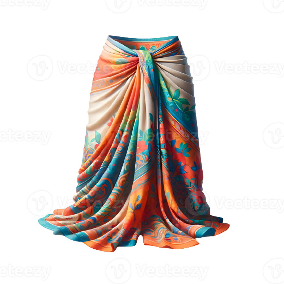 AI generated Isolated sarong fashion piece of clothing on a transparent background, PNG File Format