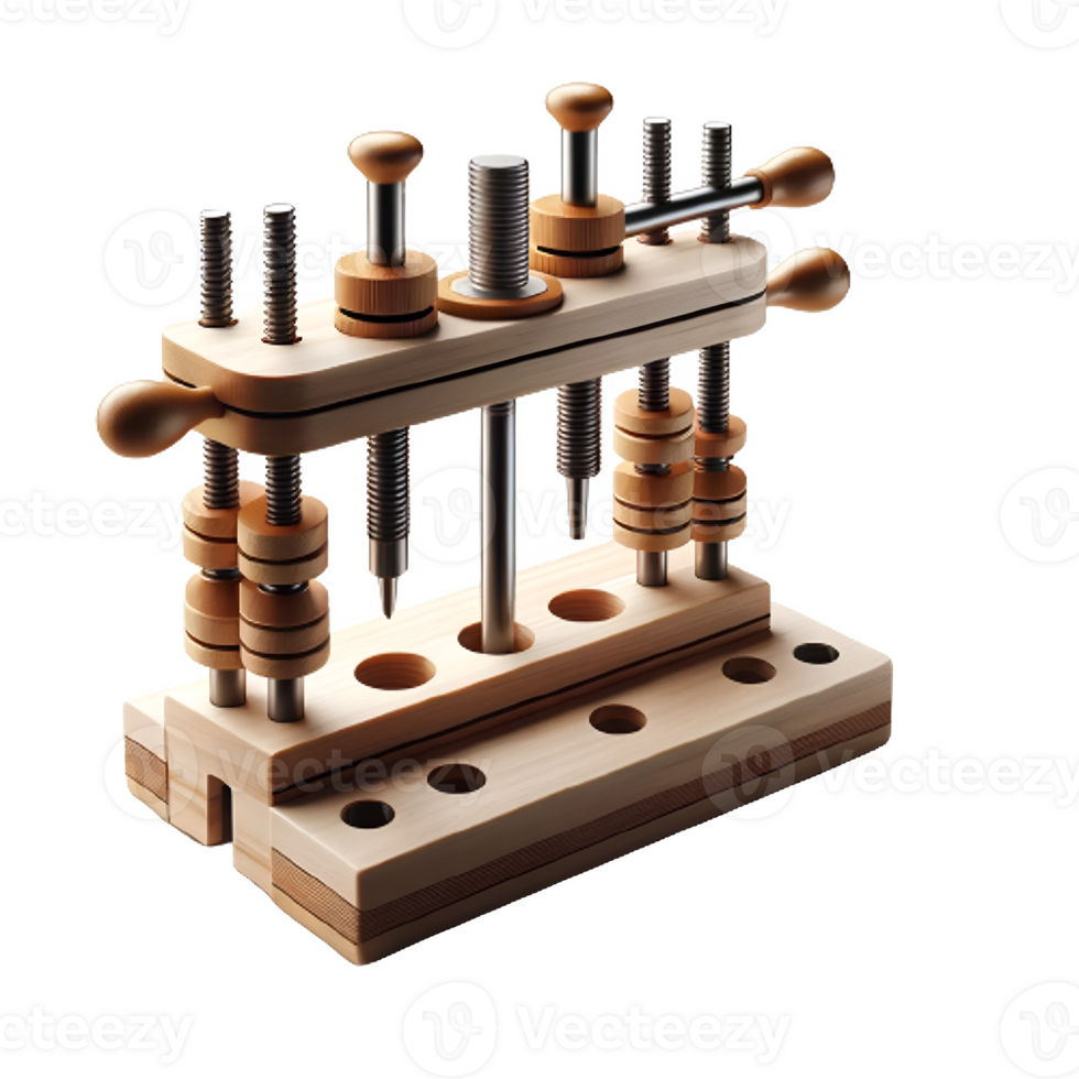 AI generated Isolated Doweling Jig hard ware tool on a transparent background, PNG File Format