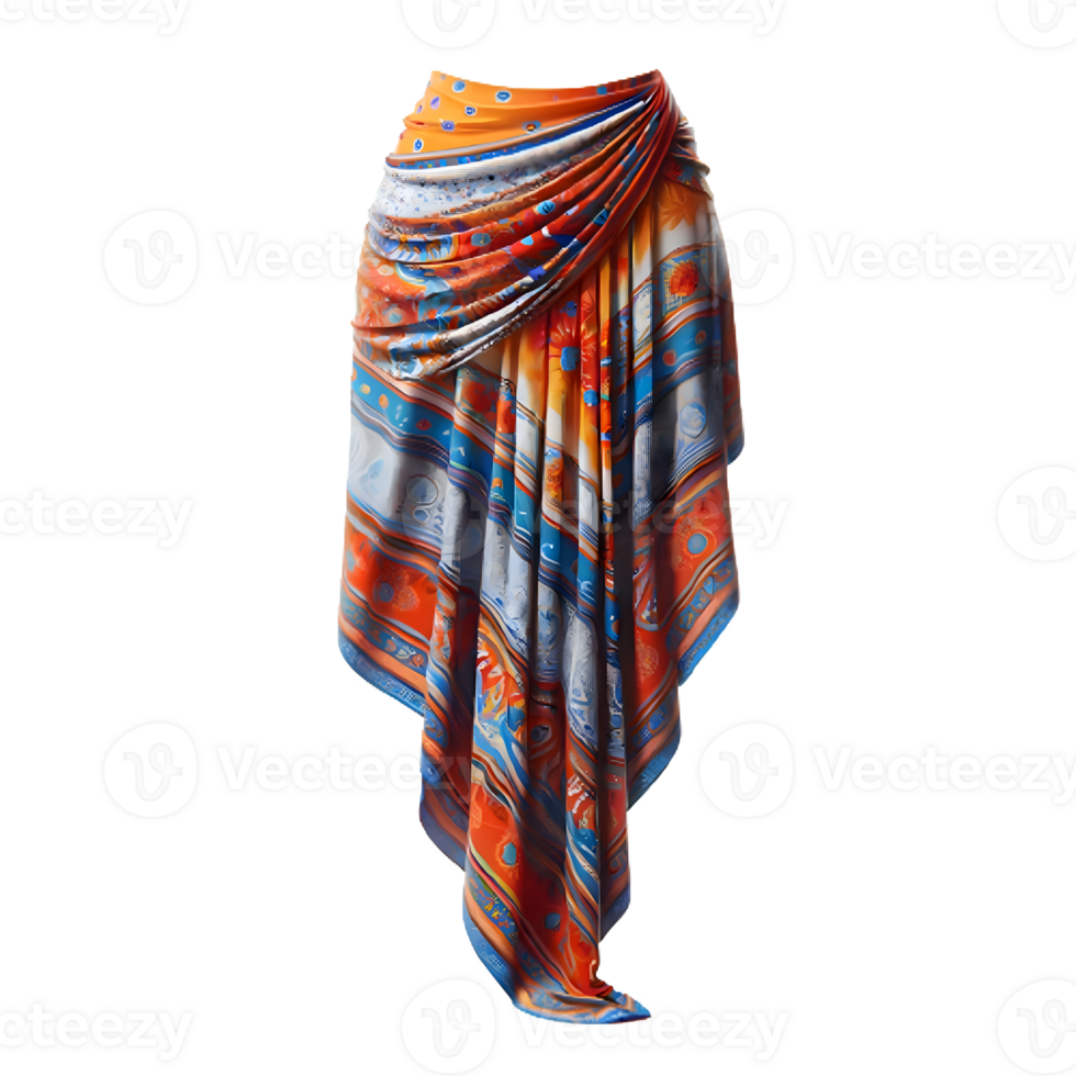 AI generated Isolated sarong clothing item on a transparent background, PNG File Format